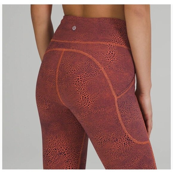 Lululemon Invigorate HR High Rise Tight 25” CGWC Crackle Graze Orange Size 2 NWT - Picture 5 of 7